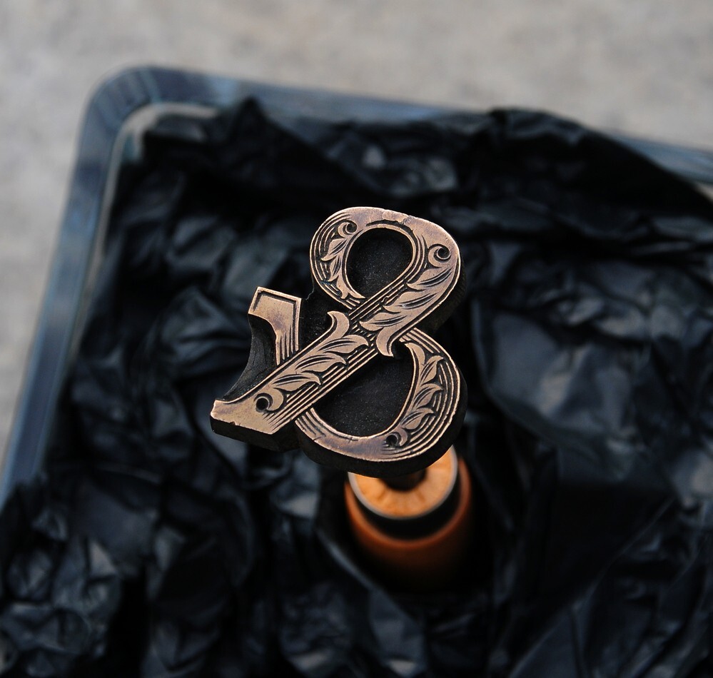 "&" Ampersand Brass Bookbinder Hand Tool finishing leather stamp embossing .