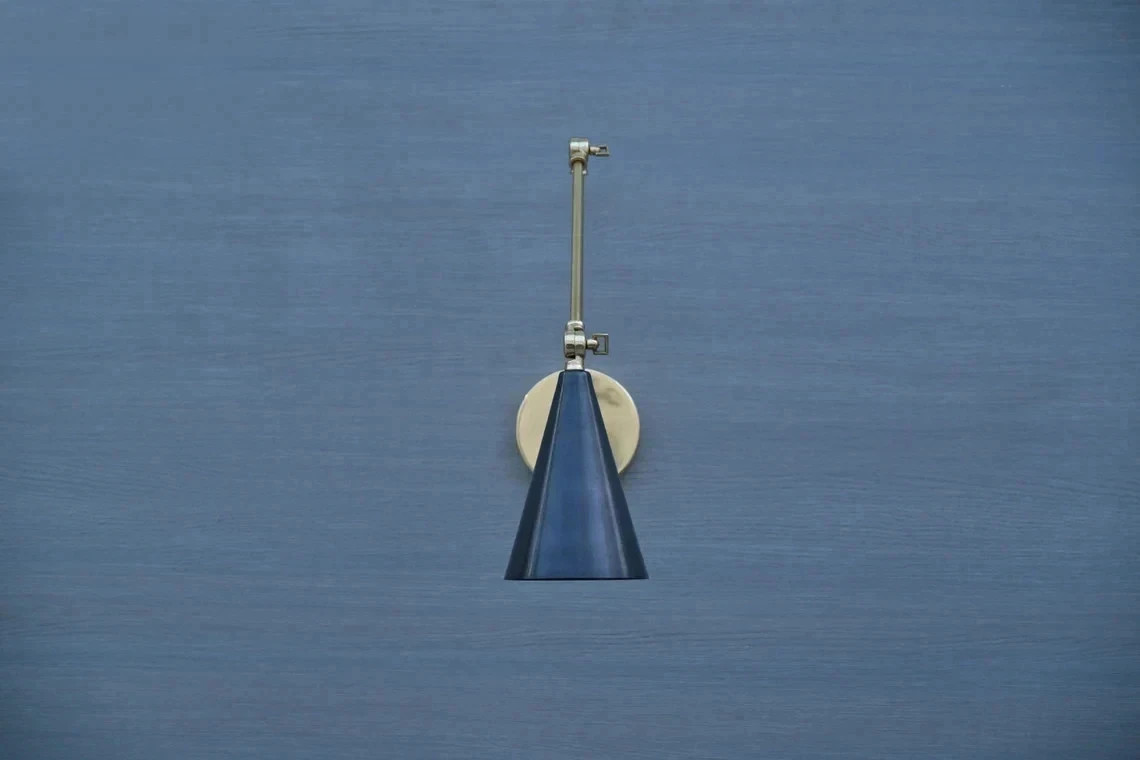 Mid-Century Brass Wall Sconce | Stilnovo Style Adjustable Arm Lamp | E14 E27