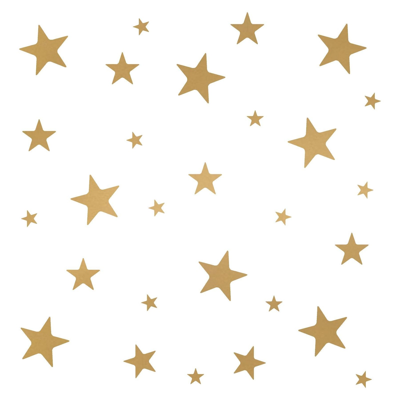 Stars Assorted Self Adhesive Wall Pattern Stickers (Set of 108, Metallic Gold)