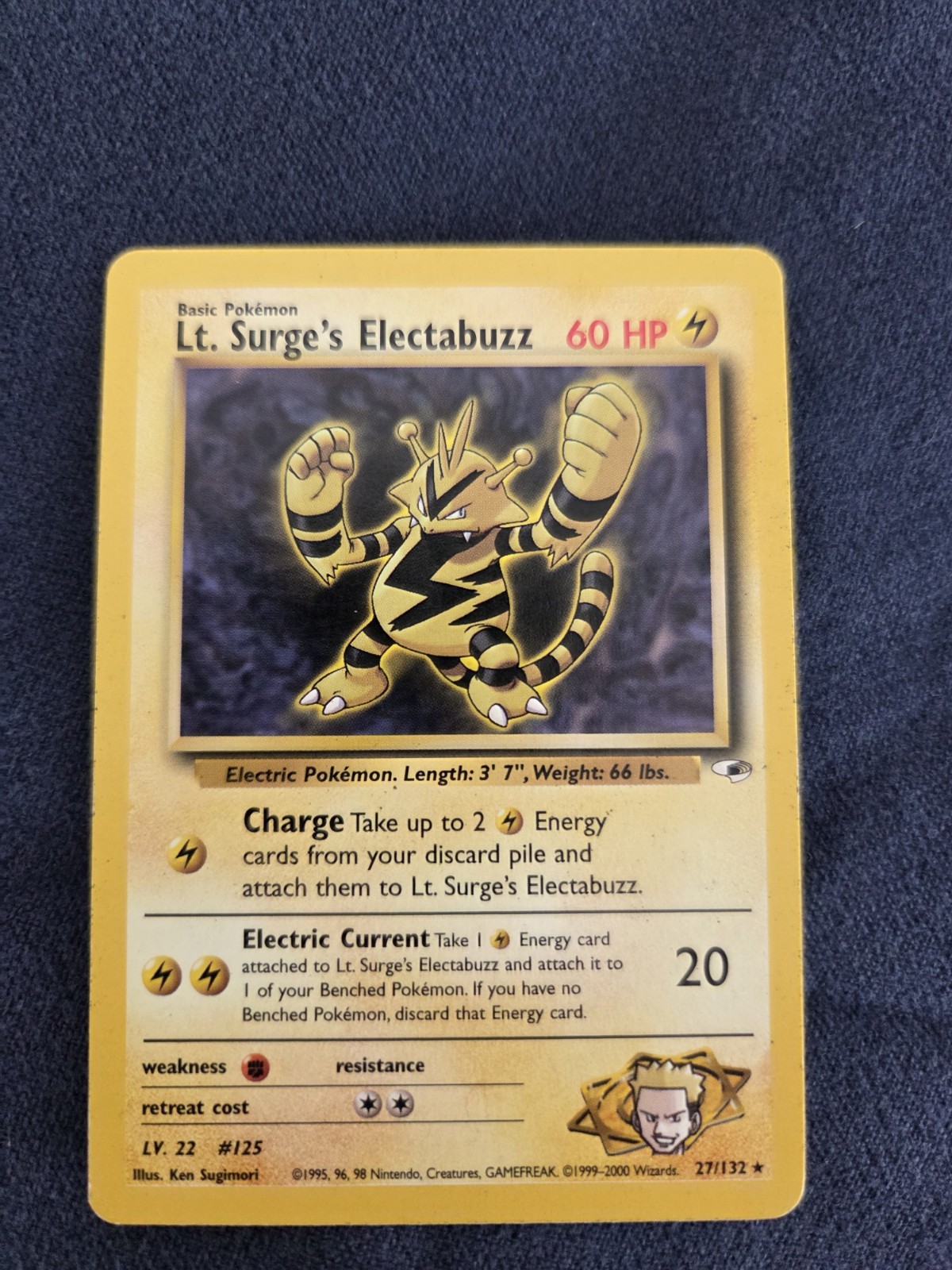 Pokémon Lt. Surge's Electabuzz 27/132 Gym Heroes Rare