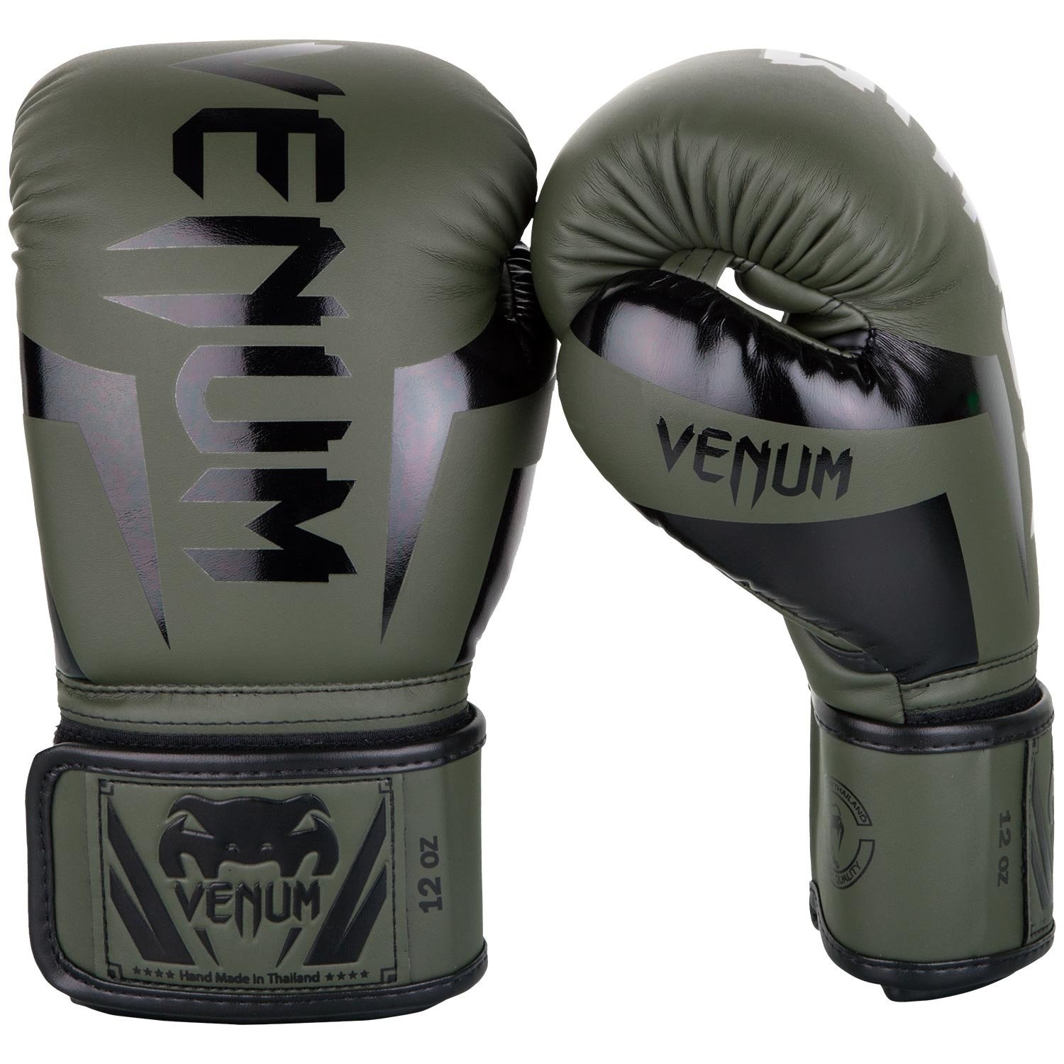 Boxing Gloves Venum Elite Khaki Black 16 Ounce Khaki Black