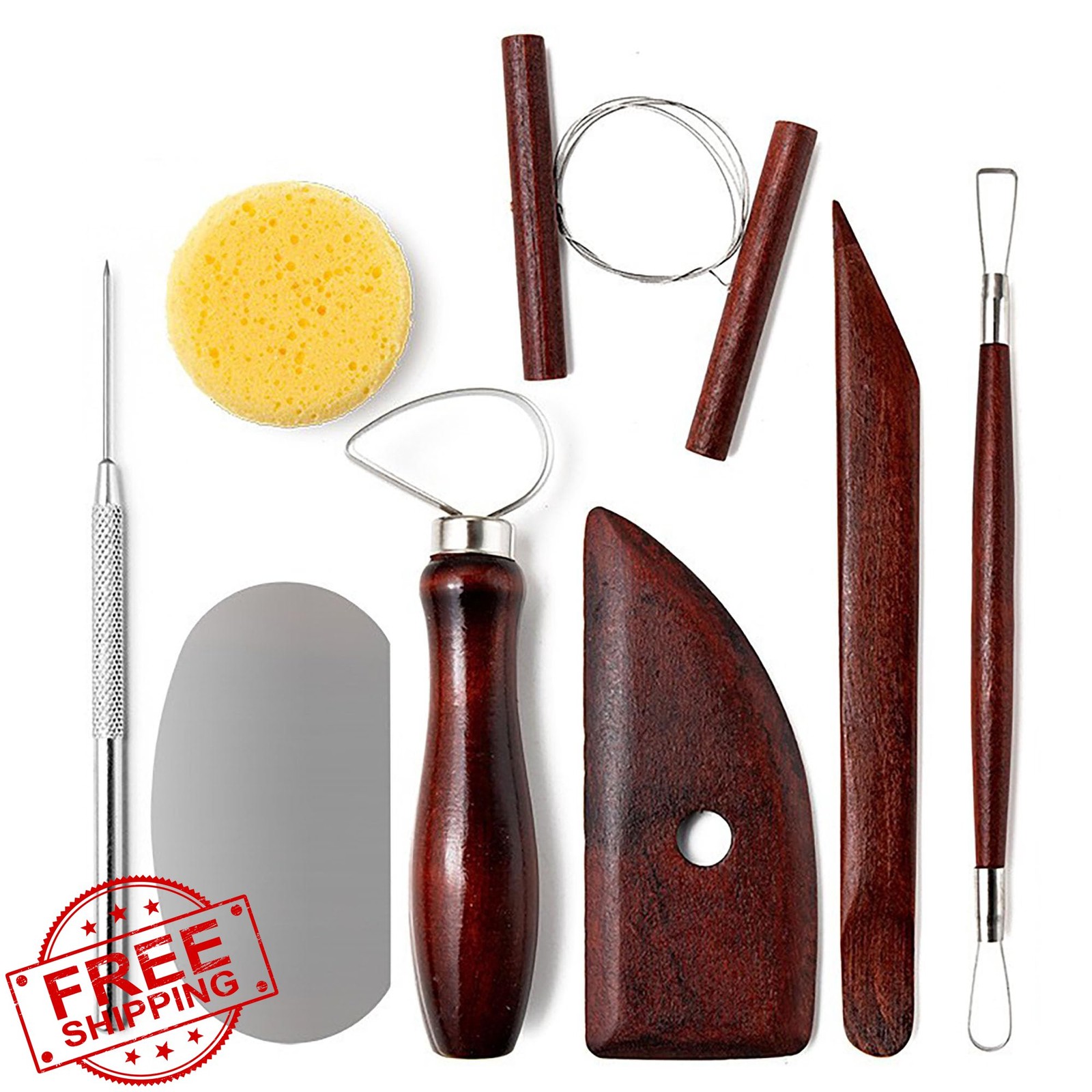 LINPHCEY 8pc Clay Sculpting Tools Set Pottery Ceramics Modeling Craft