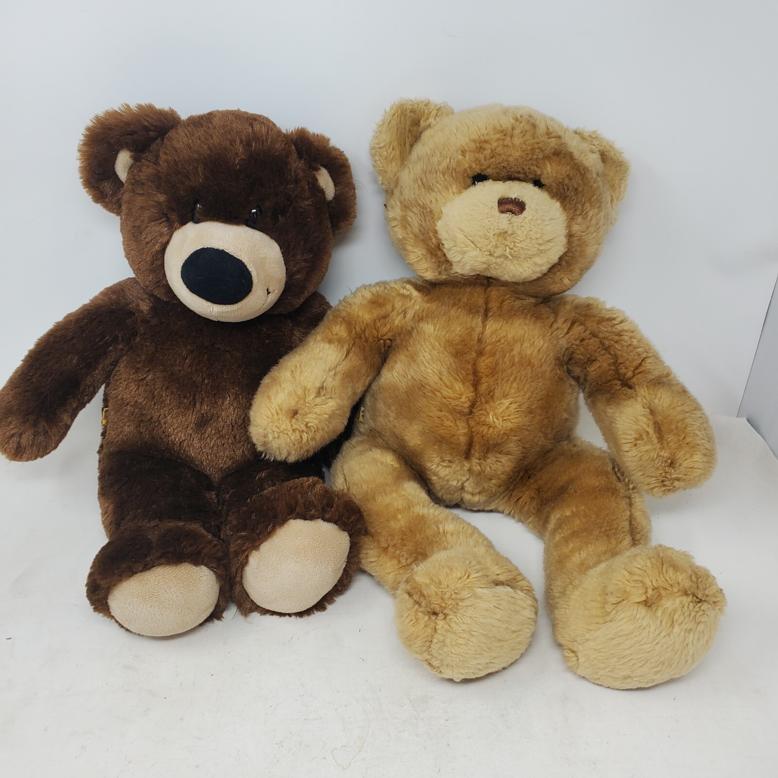 2 Build a Bear Workshop Stuffed Animal Plush Toys Tan and Brown 17"