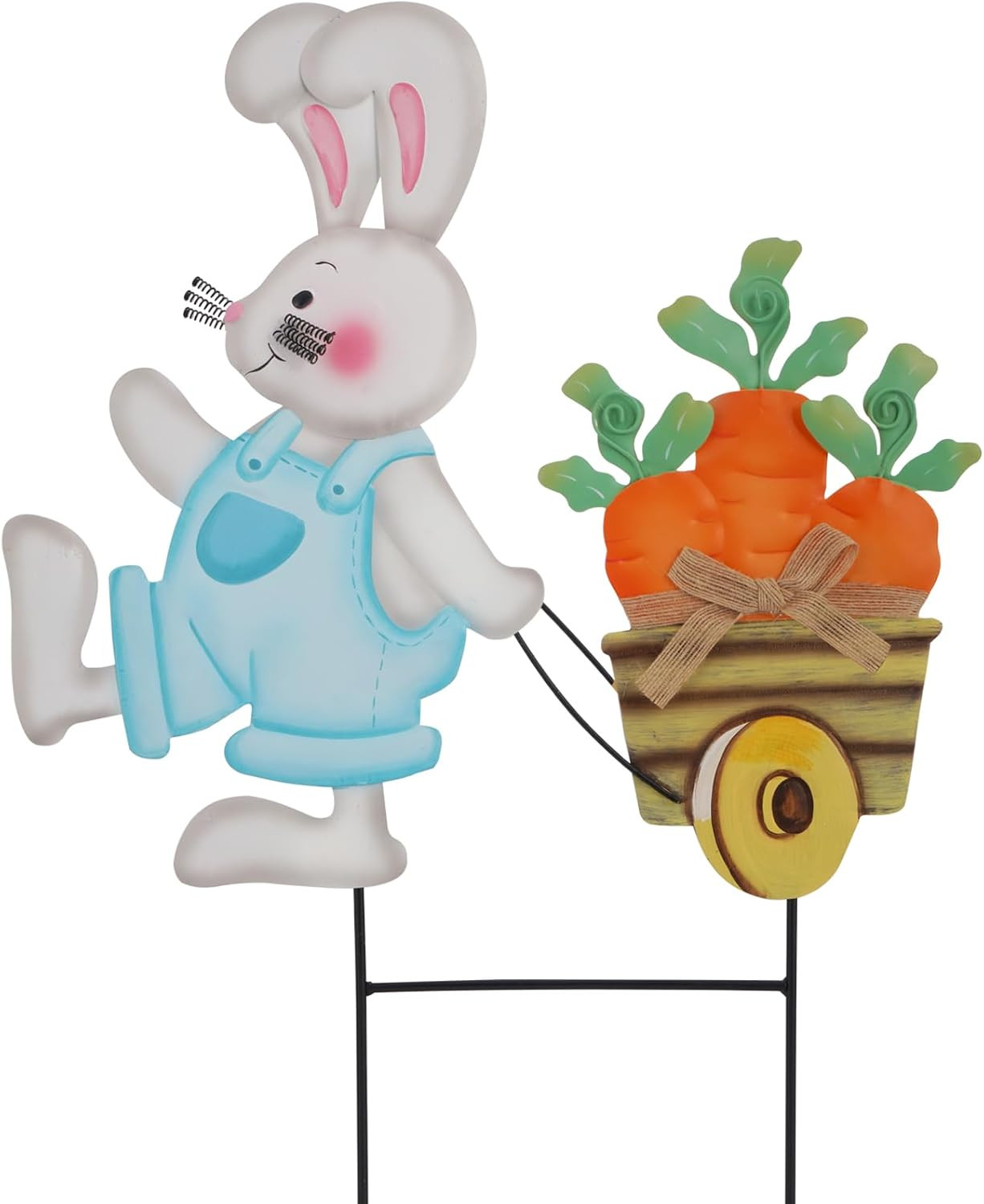 Easter Decorations Outdoor Metal Bunny Decorative Garden Stakes Carrot Easter De