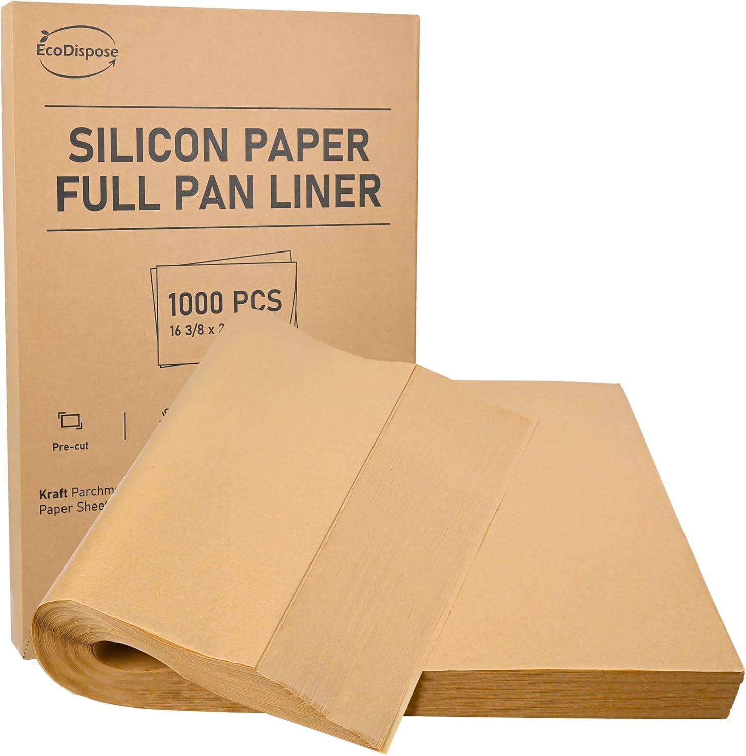 EcoDispose Non-stick Pre-cut Baking Pads (Unbleached, 1000 sheets)