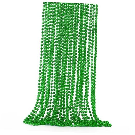 12PCS St Patricks Day Necklace, St Patricks Day Beads Necklace Accessory Green