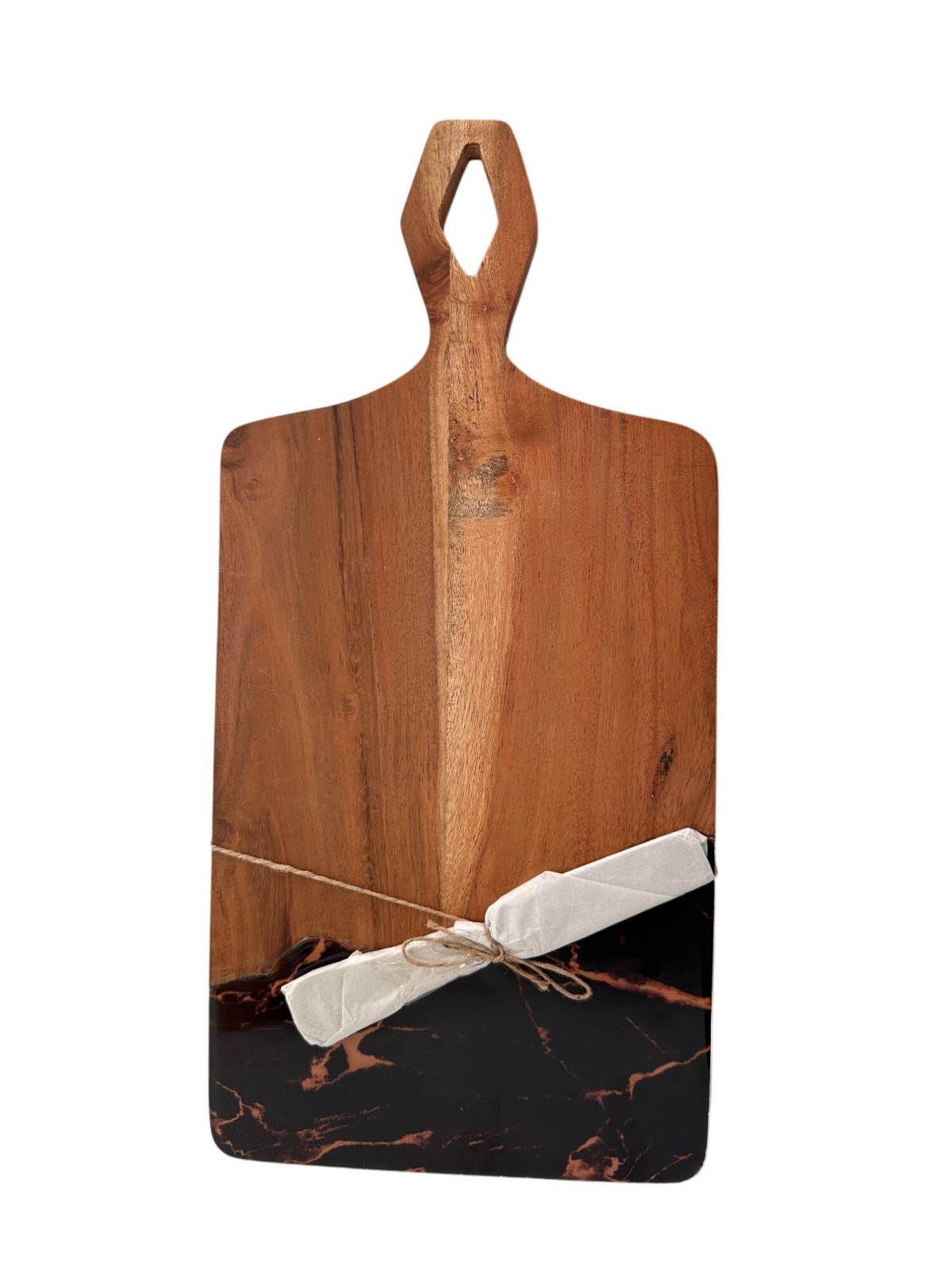 Thirstystone Acacia Wood Serving Board Marble Inlay Detail Spreader Charcuterie