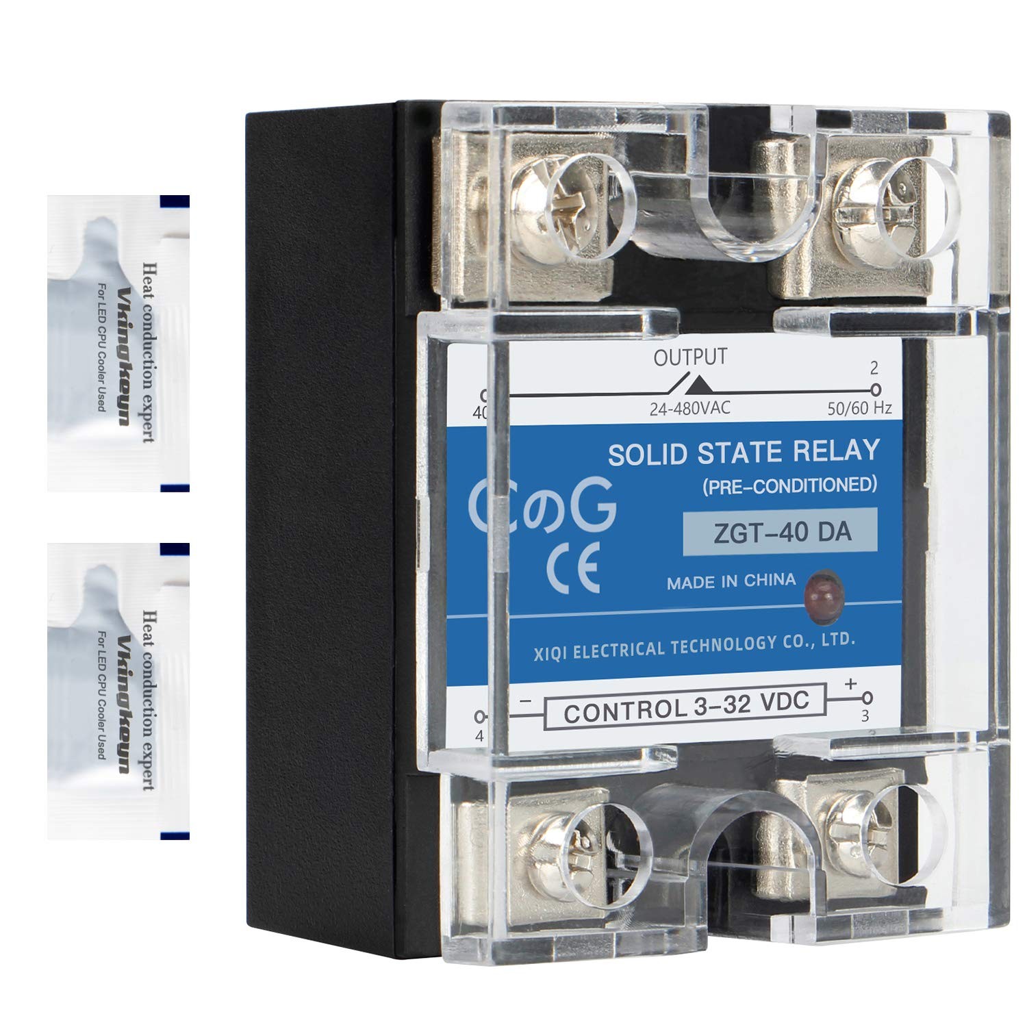 CG Solid State Relay SSR-40DA DC to AC Input 3-32VDC Output 40A 