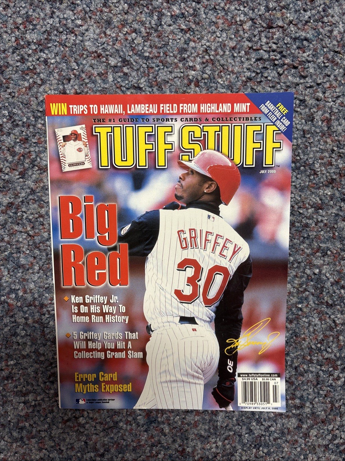 July 2000 Tuff Stuff Magazine - KEN GRIFFEY, Jr. - Cincinnati Reds Vintage