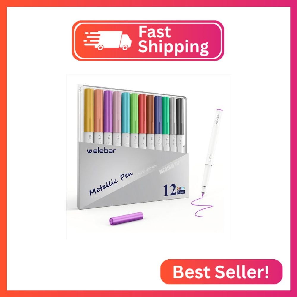 Welebar 12 Pack Metallic Pen Set, Compatible with Cricut Maker 3/Maker 4/Maker/E