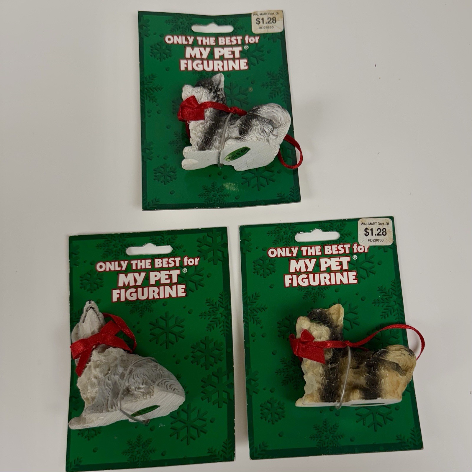 Only The Best My Pet Figurine Lot Of 3 Cat & Dog Christmas Ornaments Walmart
