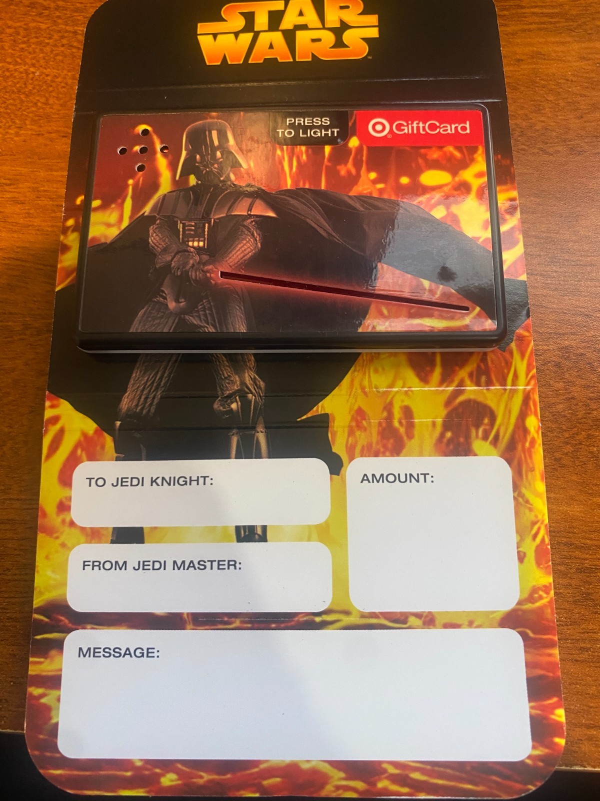Rare 2004 TARGET Star Wars DARTH VADER Collectible Gift Card (No Monetary Value)