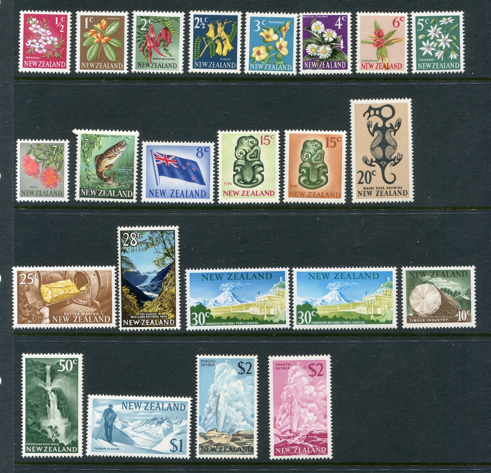 New Zealand #382-404 Flowers Complete Set [Mint Never Hinged]