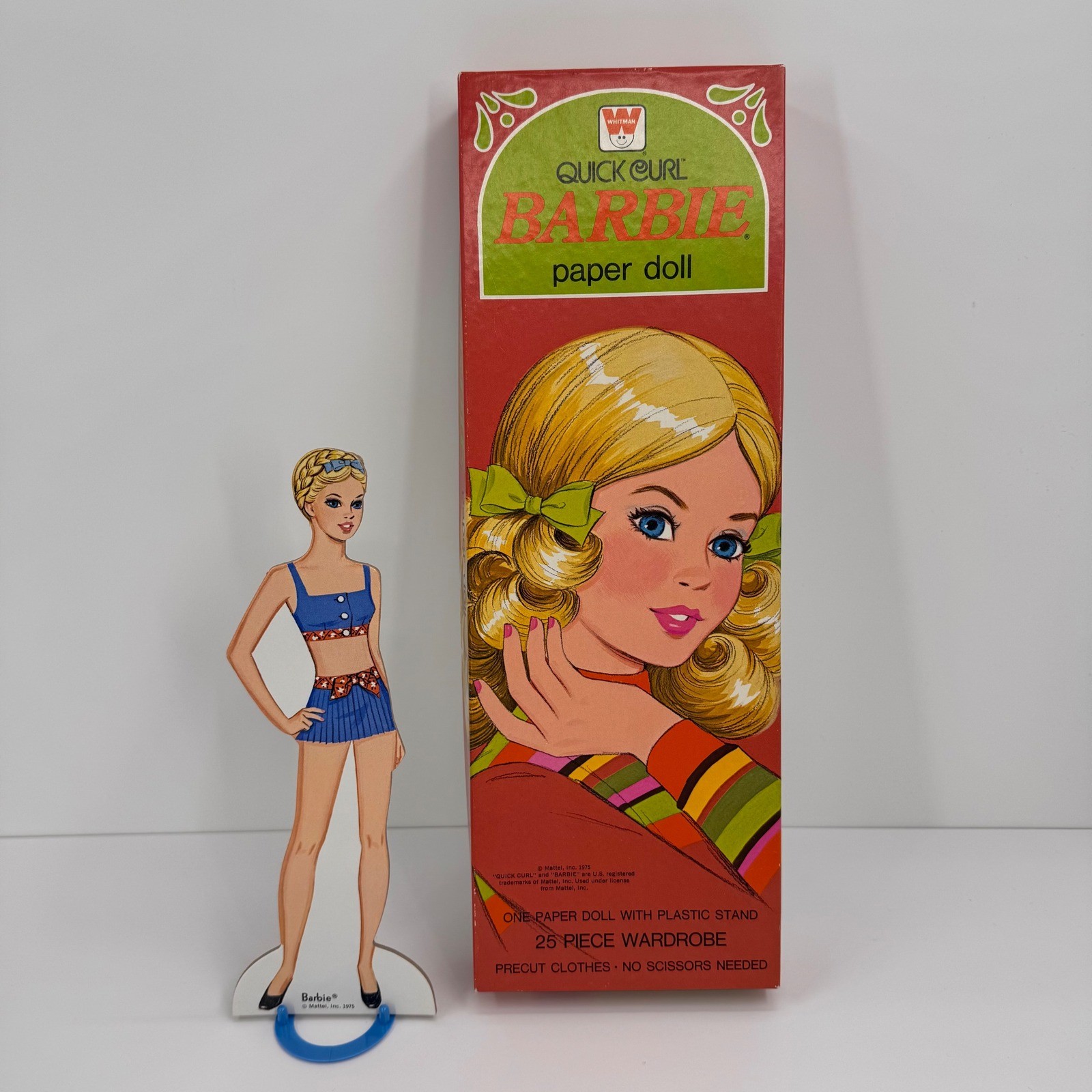 Barbie Paper Doll Set Vintage 1975 Whitman Quick Curl 25 Piece Wardrobe Complete