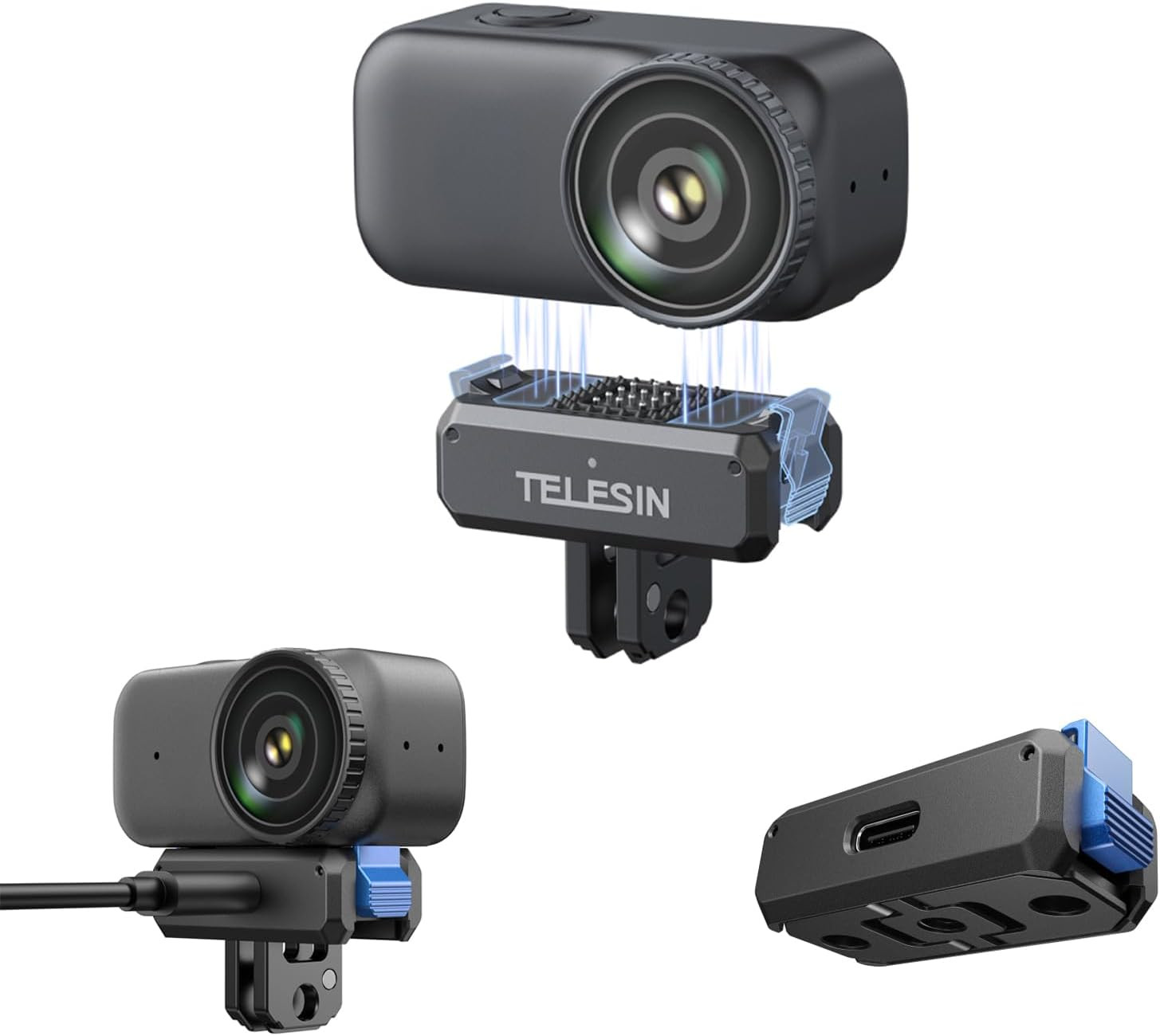 TELESIN Magnetic Quick-Release Charging Adapter Mount for DJI Osmo Nano Accessor