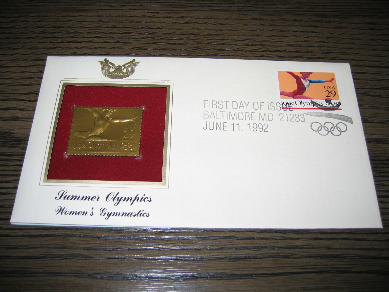 1992 Summer Olympics Womens Gymnastics replica Gold Stamp Golden