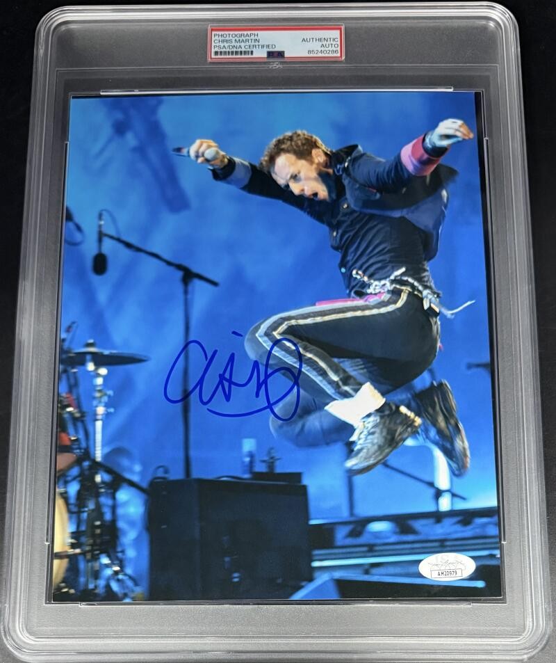 Chris Martin Coldplay Signed Full Autograph PSA/DNA COA Encapsulated 8x10 Photo