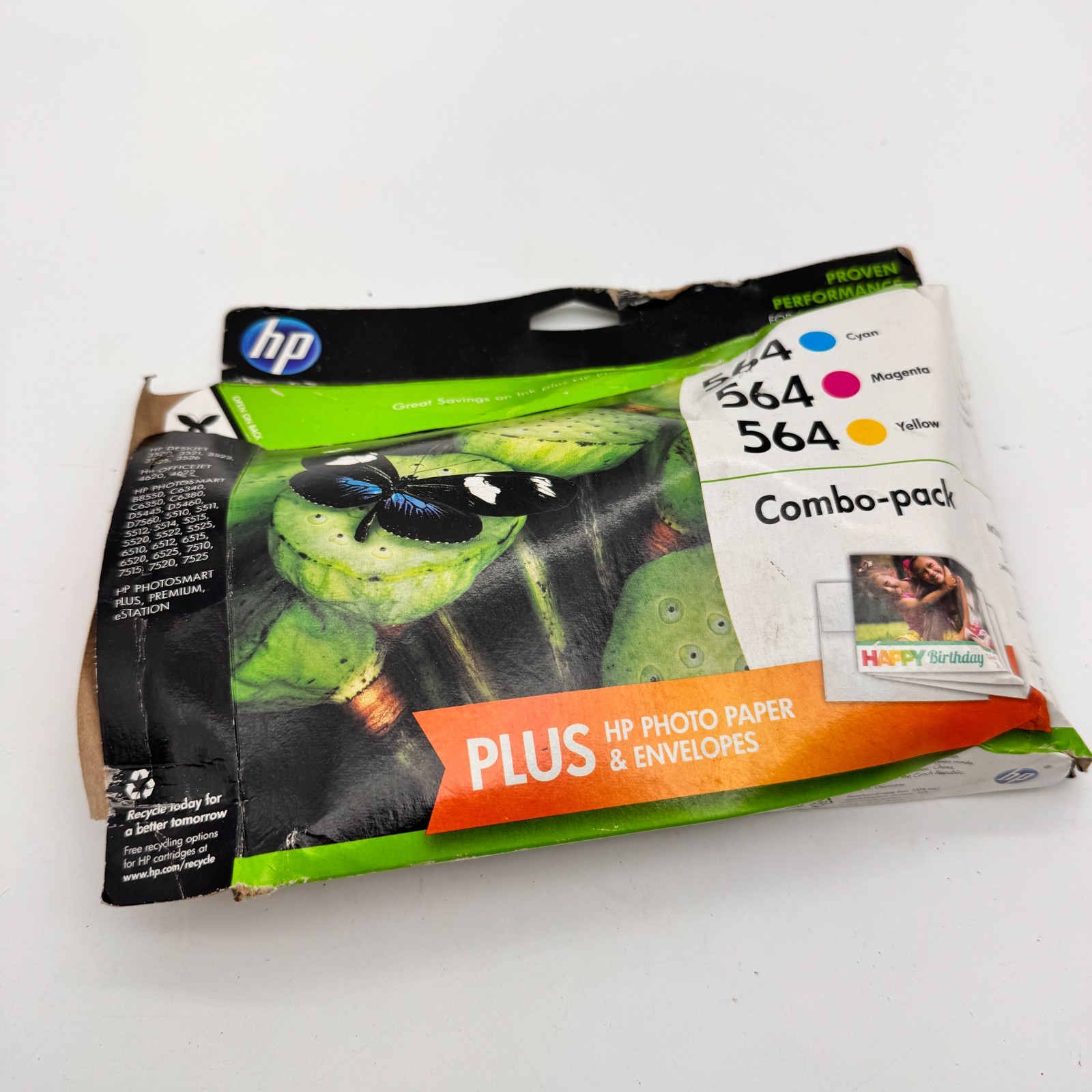 hp 564 Tri-Color Ink Cartridges Cyan Magenta Yellow Combo Pack Genuine **Expired