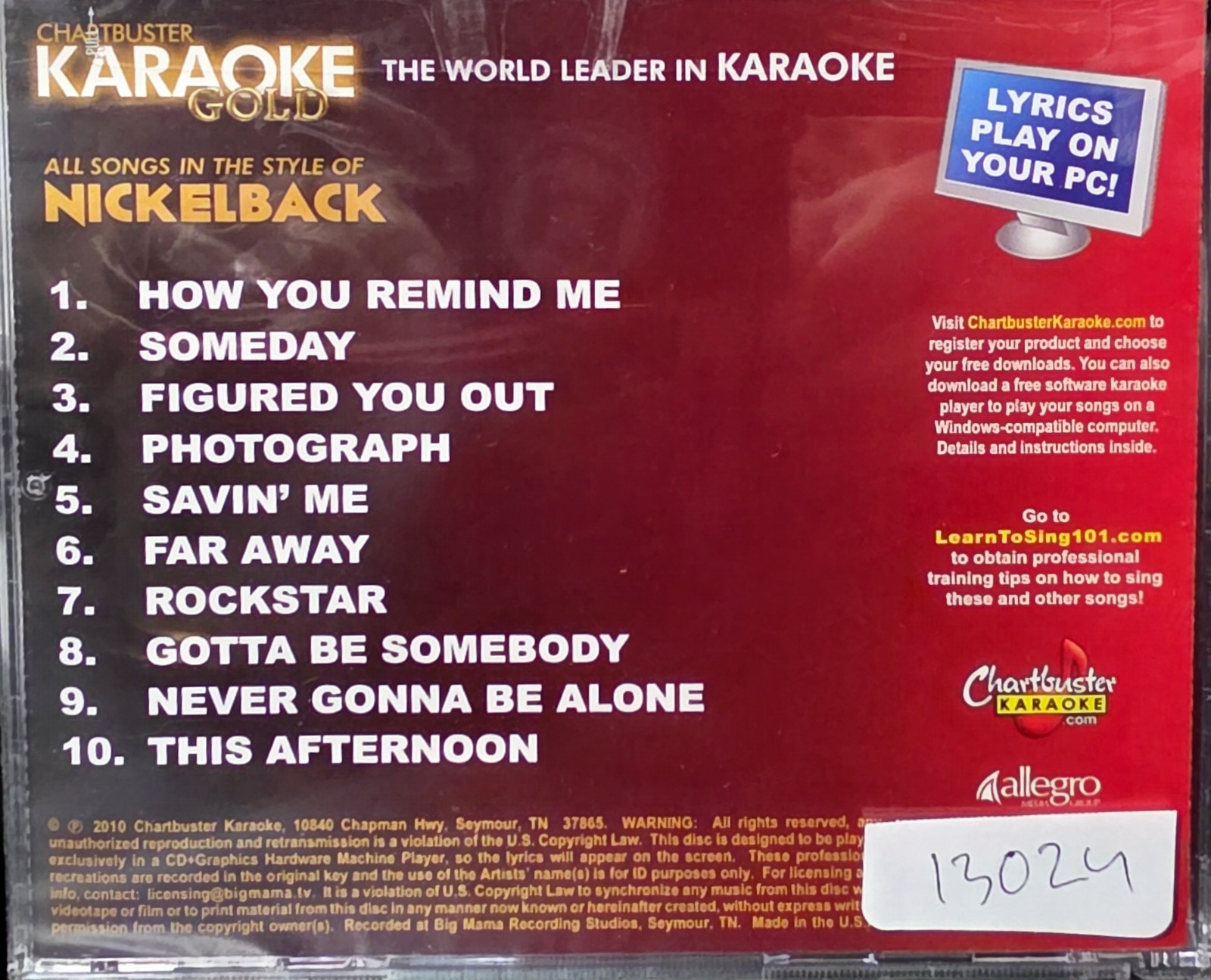 13024 NIKELBACK    CHARTBUSTER CDGS LOT  LONG DRIVE