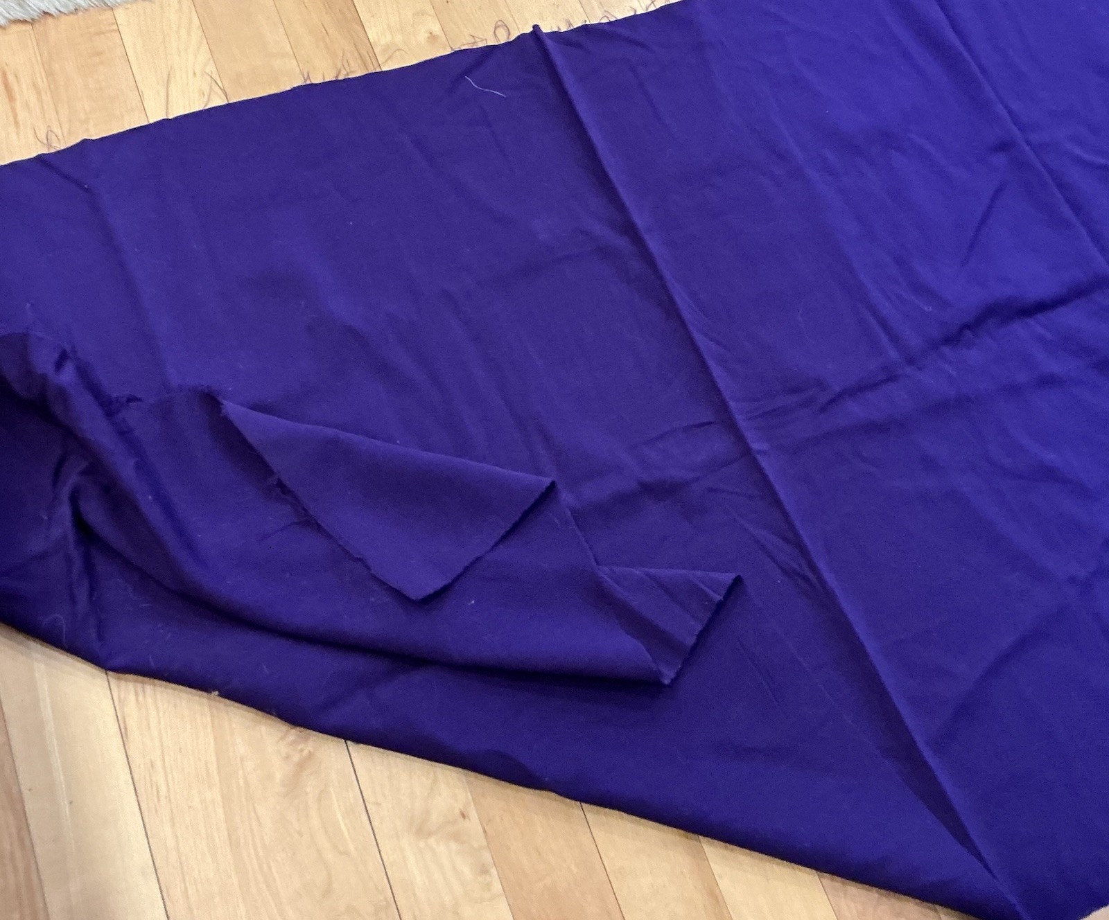 Deep Purple Woven 100%  Wool Fabric Remnant Soft Smooth Finish 51" W x 27” L