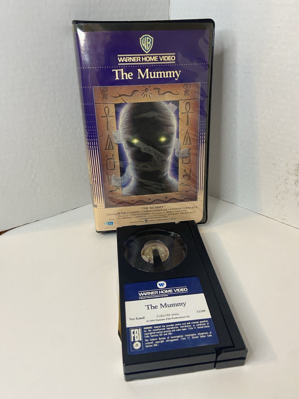 The Mummy 1959 Betamax Warner Home Video  1985 Clamshell Peter Cushing Not Rated