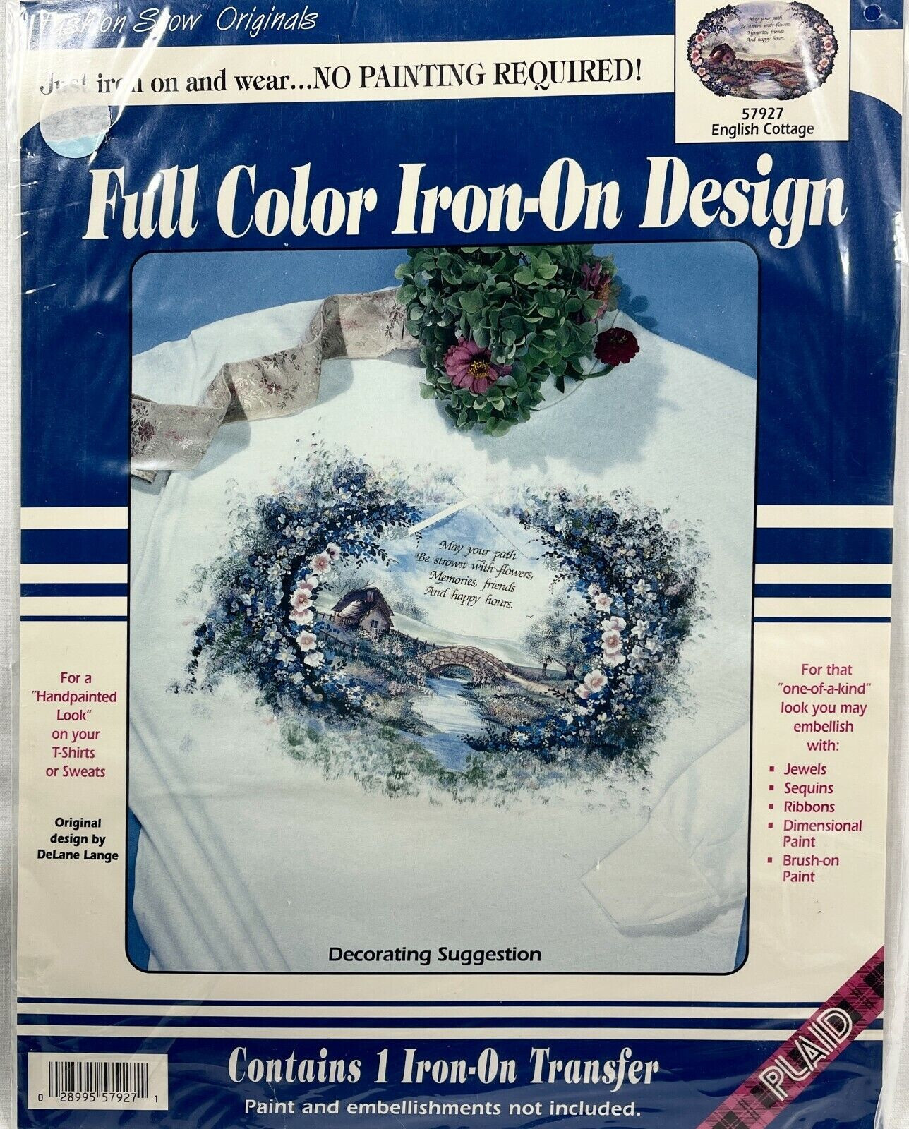 NEW 1990s Plaid English Cottage 57927 Iron-On Fashion Transfer Vintage 10718