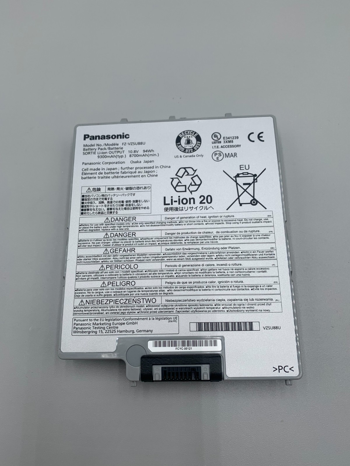 Panasonic FZ-VZSU88U Silver Li-ion 20 Battery replacement Excellent