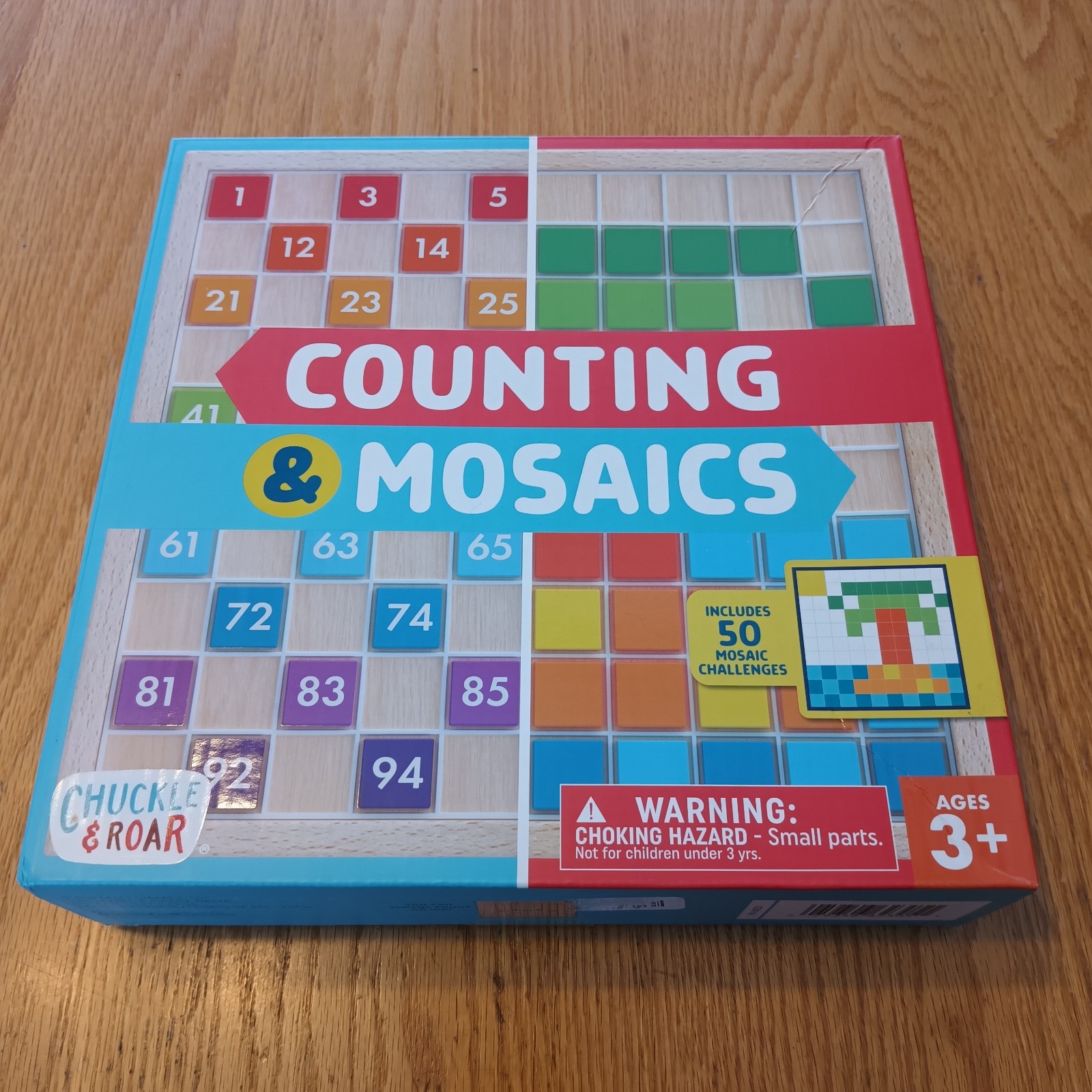 Chuckle & Roar Counting & Mosaics  Montessori Learning Activity Board Wooden