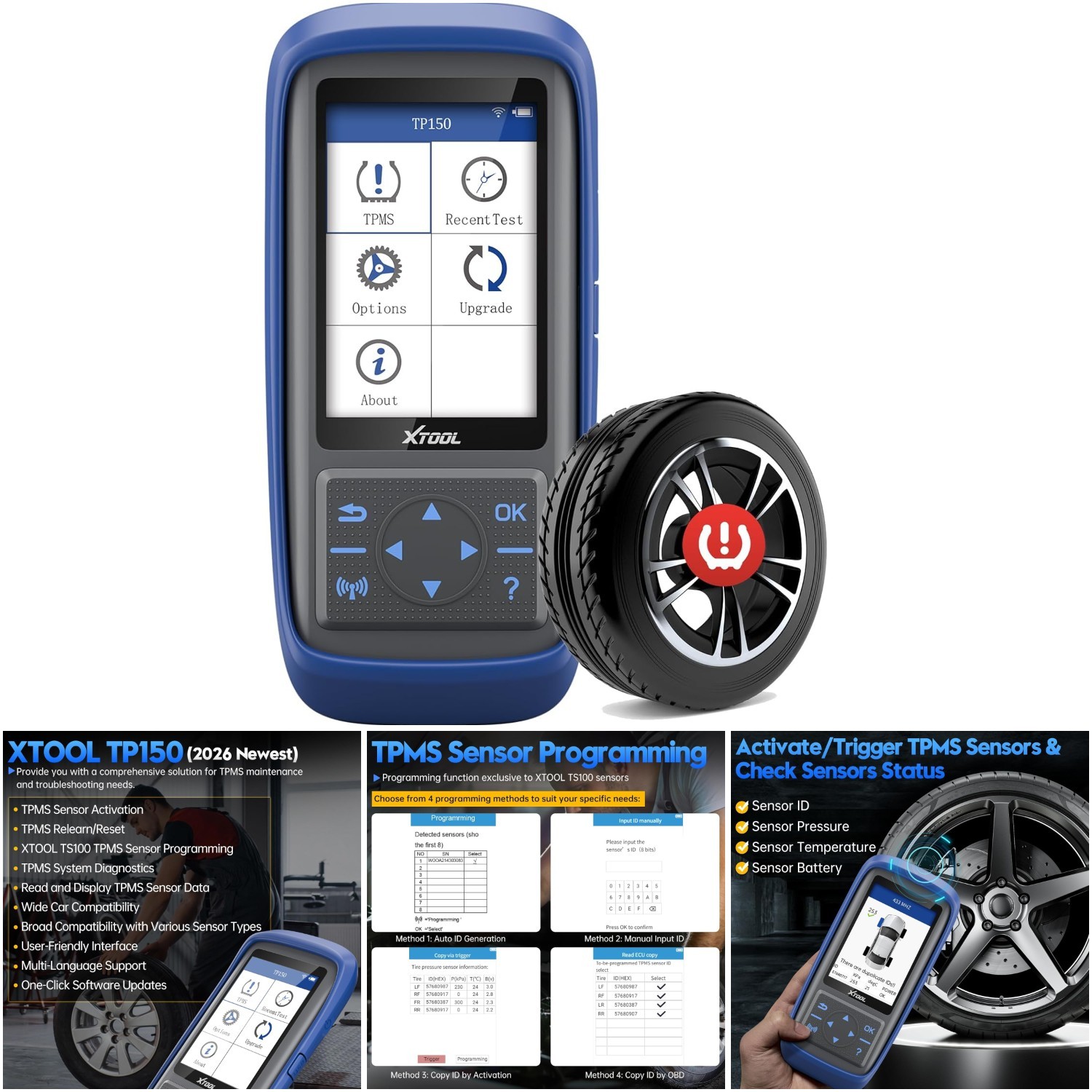 Tpms Programming Tool 315/433MHz Activate Relearn Diagnose TPMS Sensors