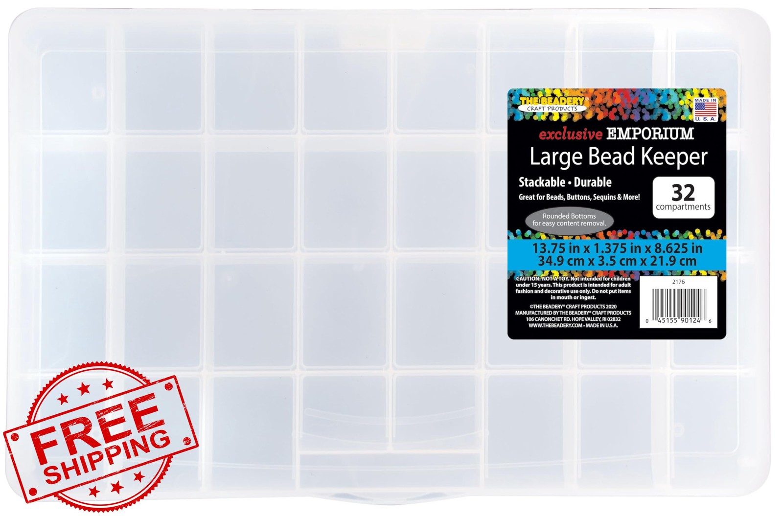 Beadery Large Bead Keeper Storage Box 32 Compartment Craft Organizer