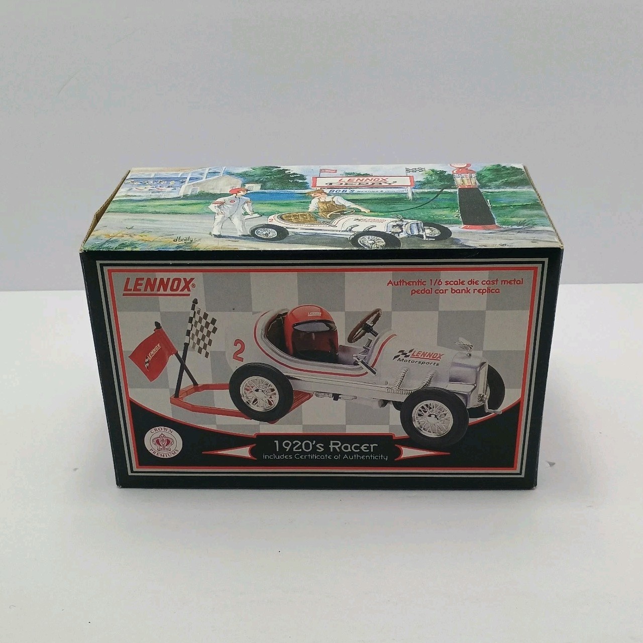Lennox 1920's Racer 1:6 Scale Diecast Pedal Car Bank Replica Crown Premiums 2000
