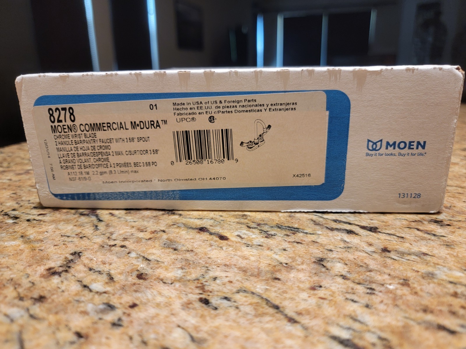 Moen 8278 M-Dura Commercial Bar/Pantry Faucet - Chrome, 2-Handle, 8.25" Spout