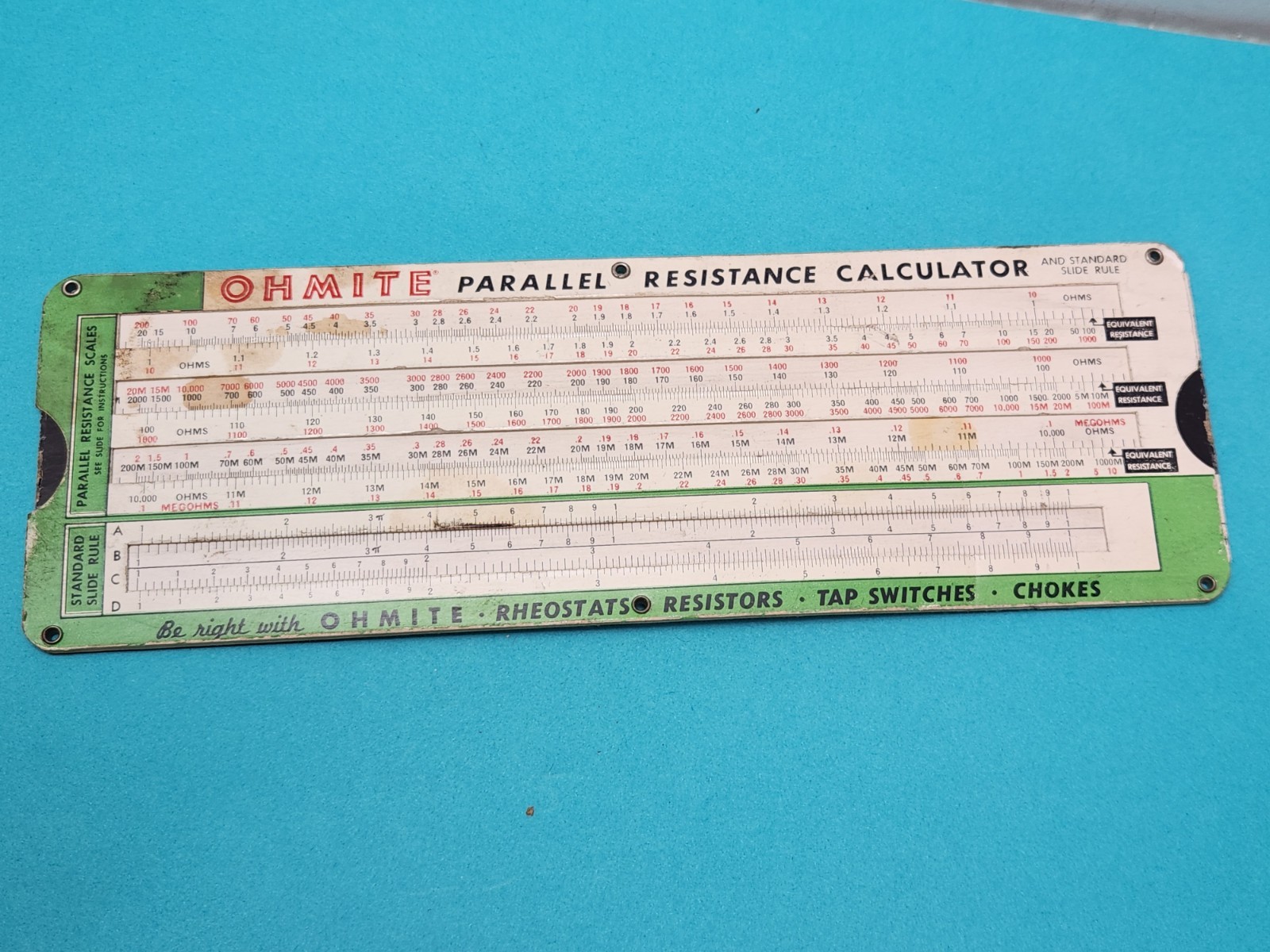 Vintage Ohmite Parallel Resistance Calculator