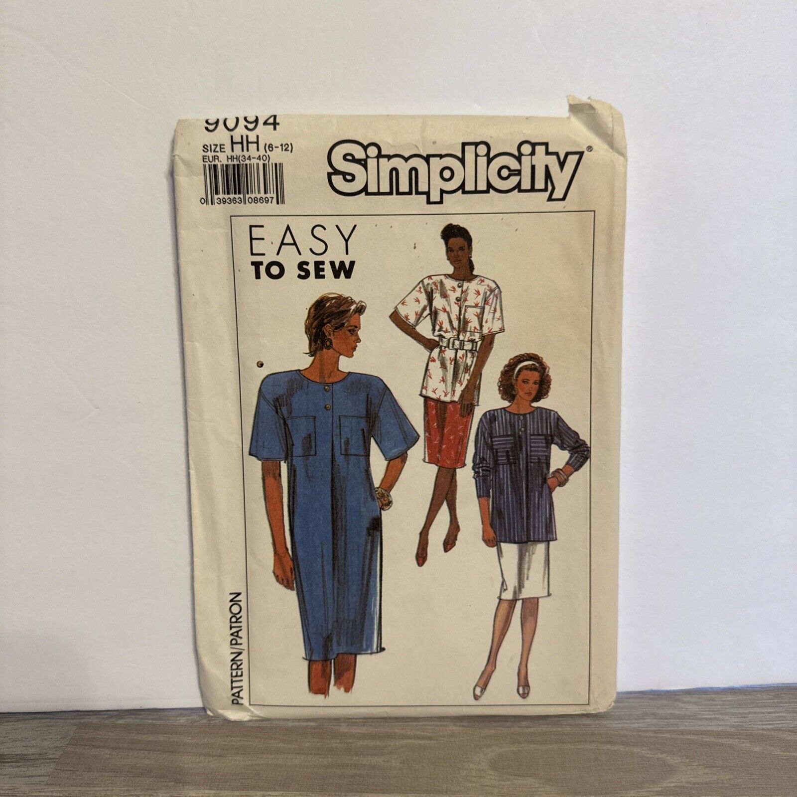 Simplicity 9094 Misses Dress Shirt Skirt Easy Pattern 6-12 *Uncut*