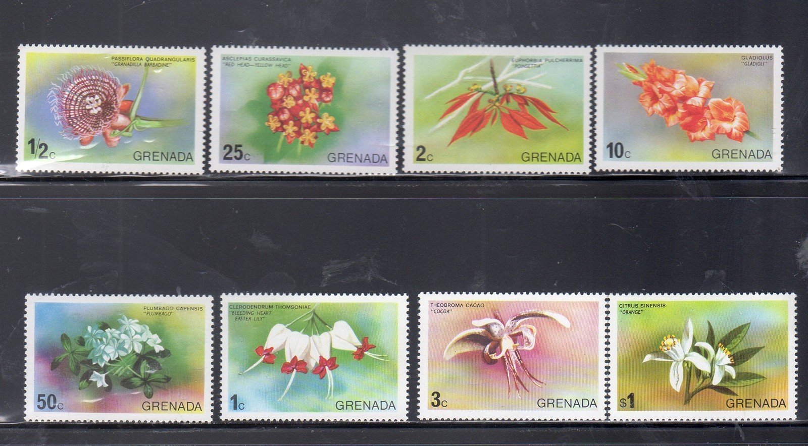 GRENADA #612-619 1975 FLOWERS MINT VF NH O.G 