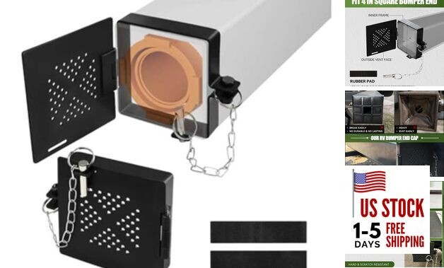 2 Pack RV Bumper End Cap, Sewer Hose Storage Cover with Vent Holes, Fits 