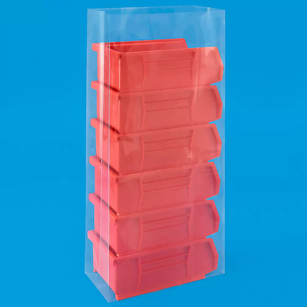 Pack of 500 8 x 4 x 22" 3 Mil Gusseted Poly Bags