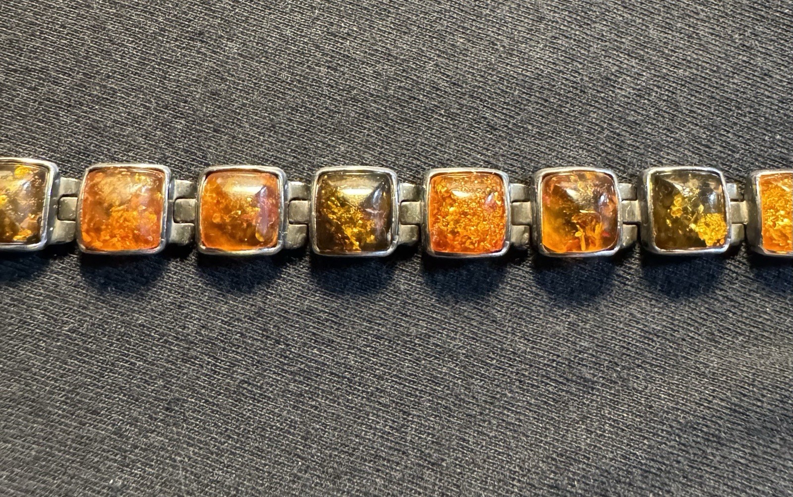 Vintage Amber and Silver Bracelet