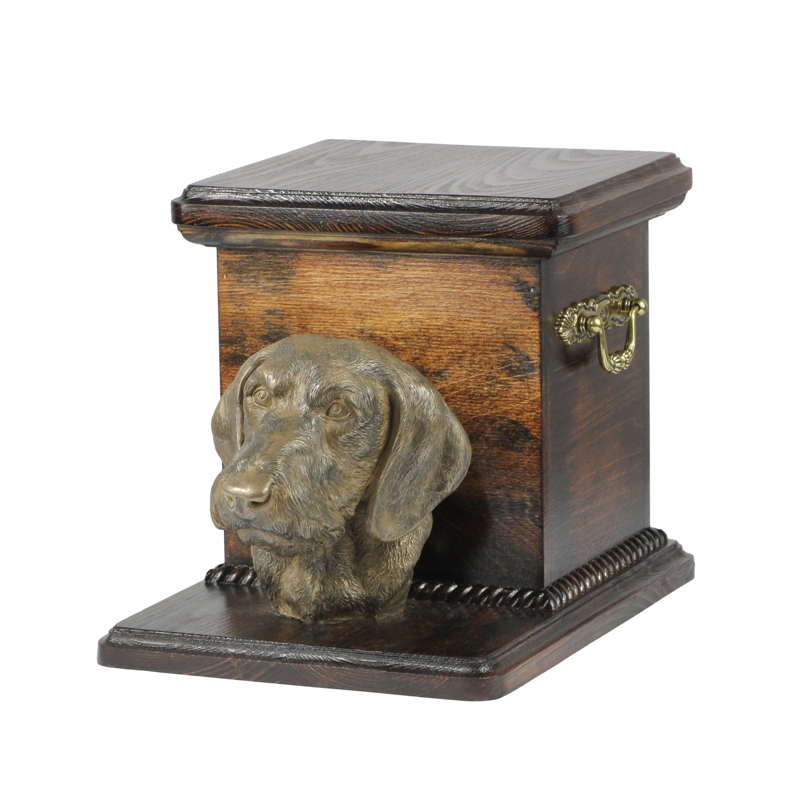 Dachshund Coarse Hair Holzurne With Dog Art-Dog