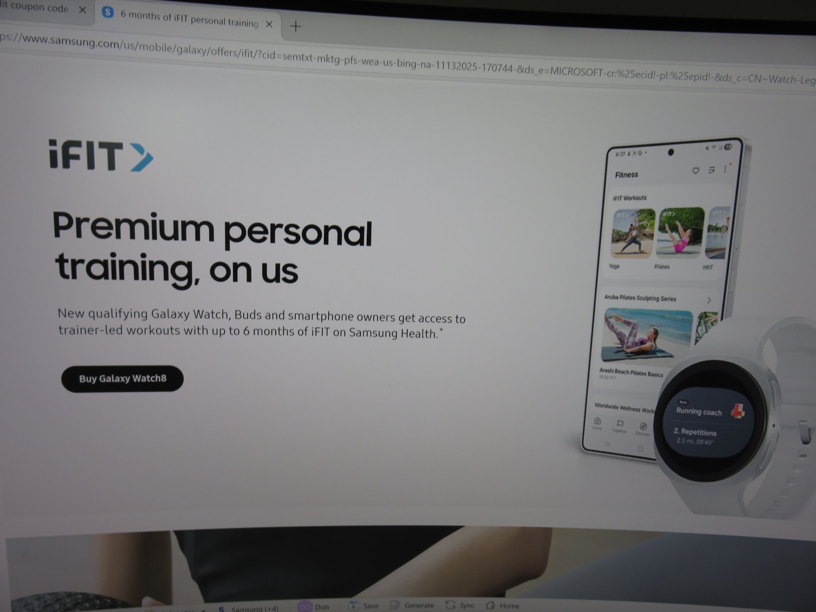 Samsung watch coupon code for 6 months of IFit On Samsung App Only Ships via USP