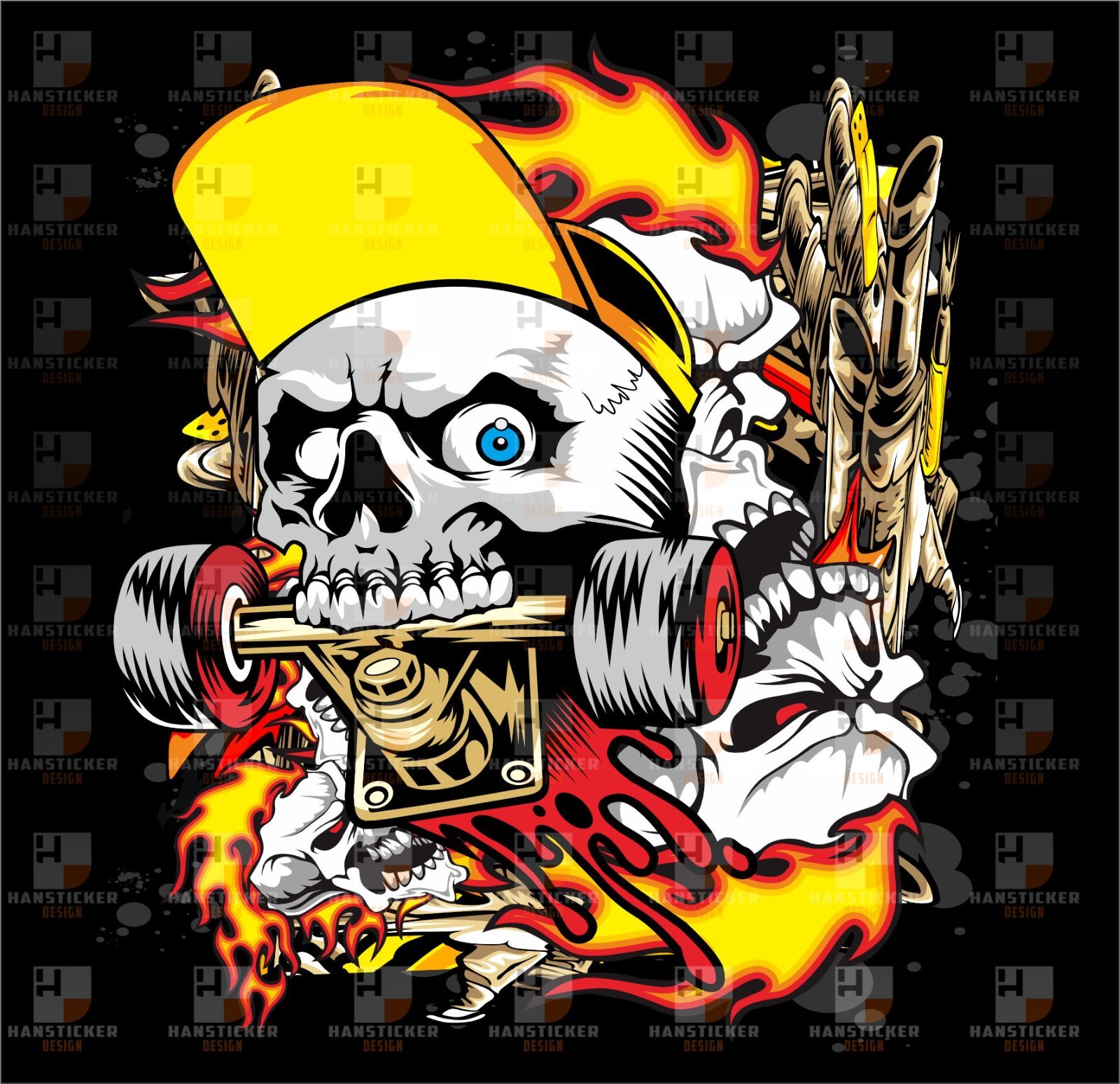 Digital Skull Design – Print Ready High-Quality Skull Design File – Print Ready