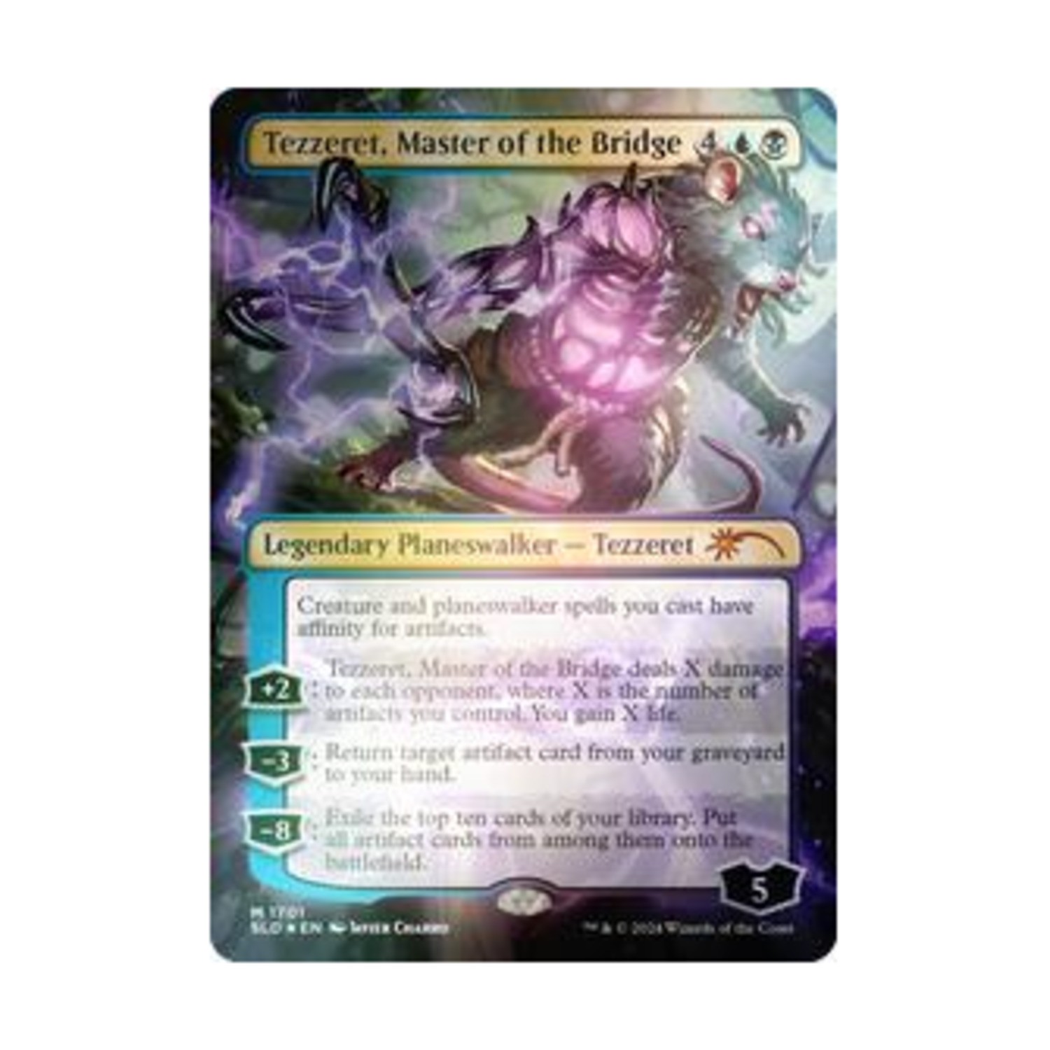 WotC MtG Magic the Gath  Tezzeret, Master of the Bridge (Rainbow Foil) (MR) NM