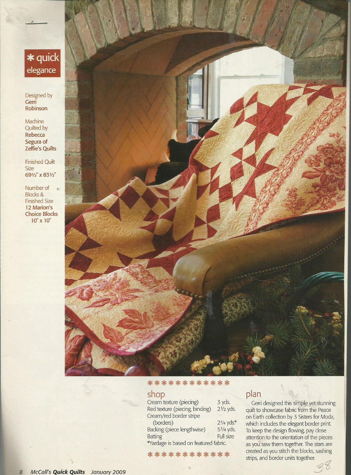 C0112 STARS OF WONDER QUILT PATTERN/INSTRUCTIONS