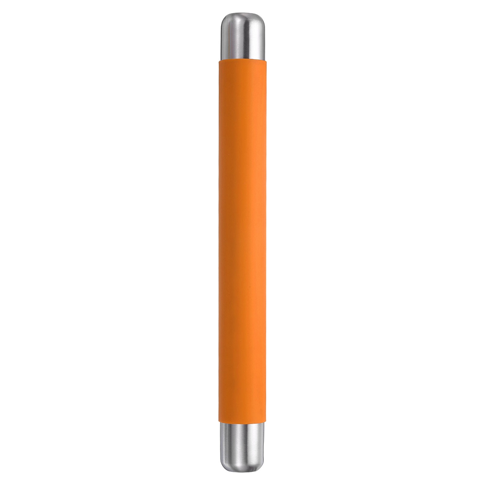 Rolling Pin 13.8" x 1.5" Non-Stick Stainless Steel Covered Silicone Orange