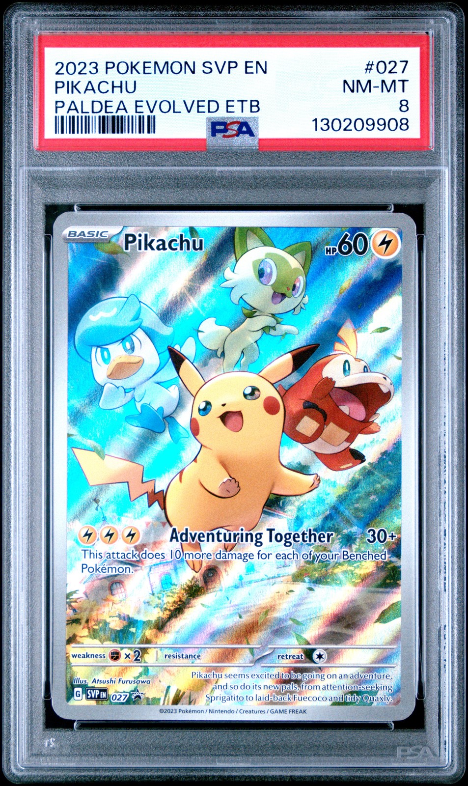 2023 POKEMON SVP EN-SV BLACK STAR PROMO #027 PIKACHU PSA 8