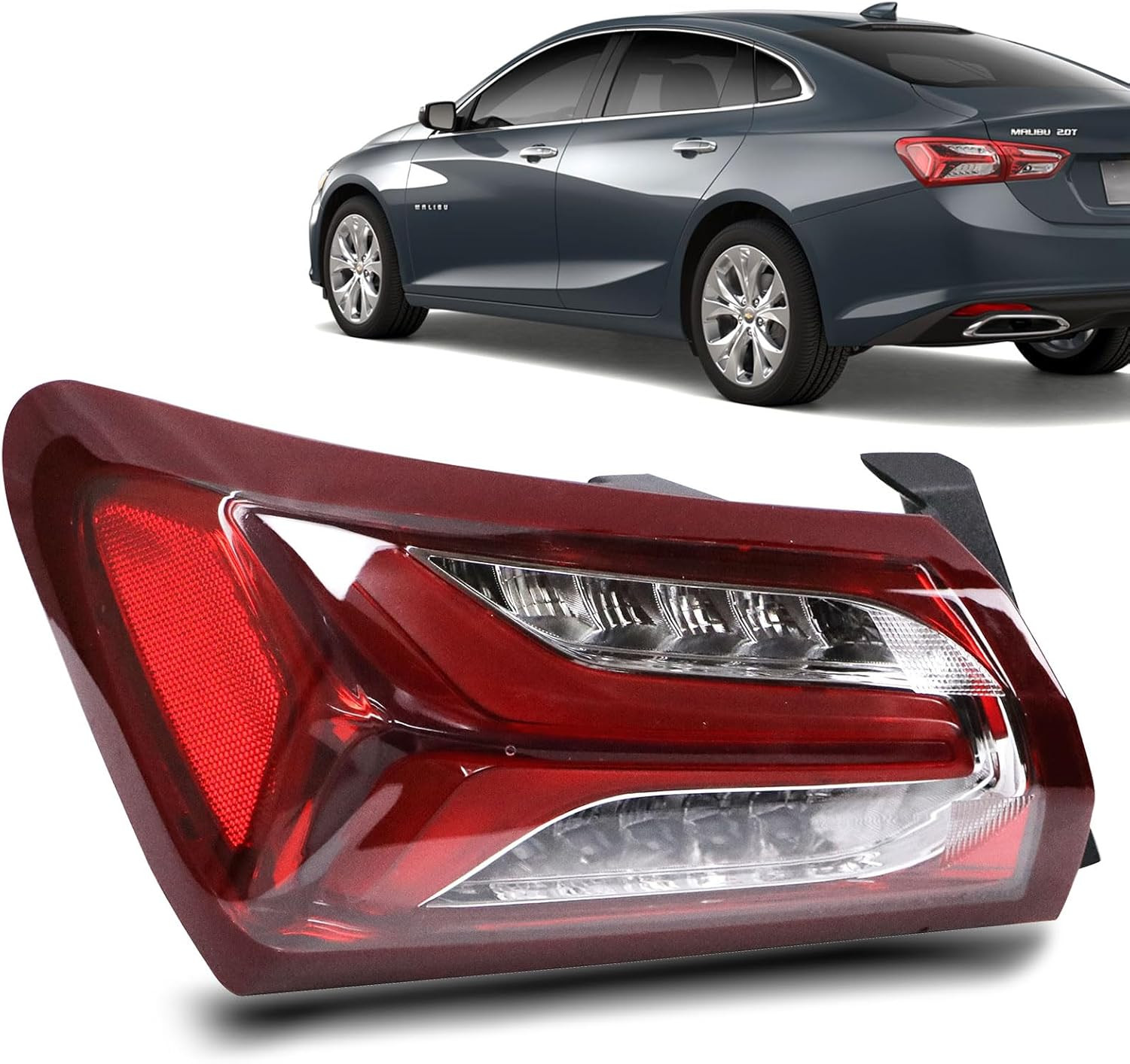 LED Tail Lights Compatible with Chevy Malibu 2019 2020 2021 2022 Outer Rear Tail