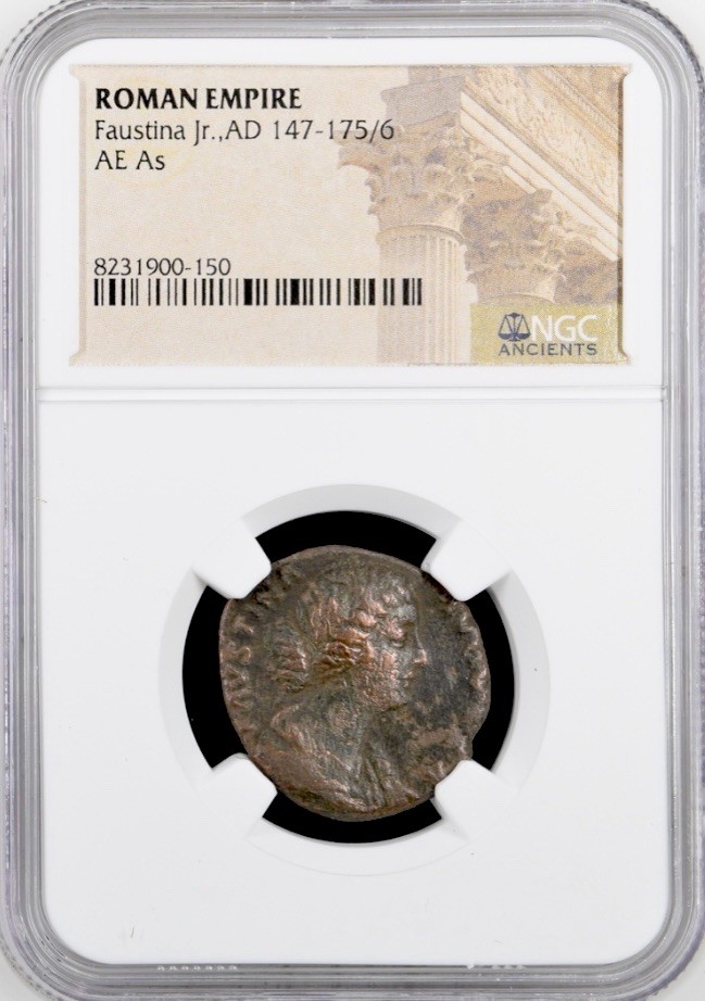 Beautiful Empress Faustina Jr Ancient Roman Coin 147-175AD As NGC Certified