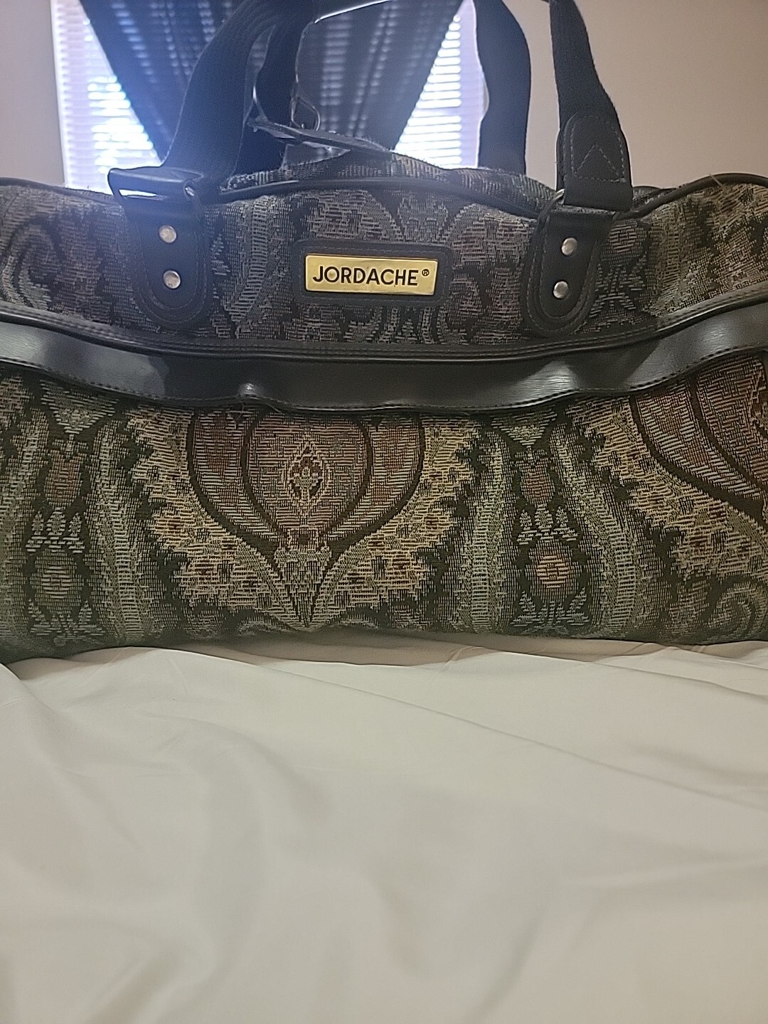 Jordache Vintage Floral Tapestry Carry On Luggage Overnight Travel Duffel Bag