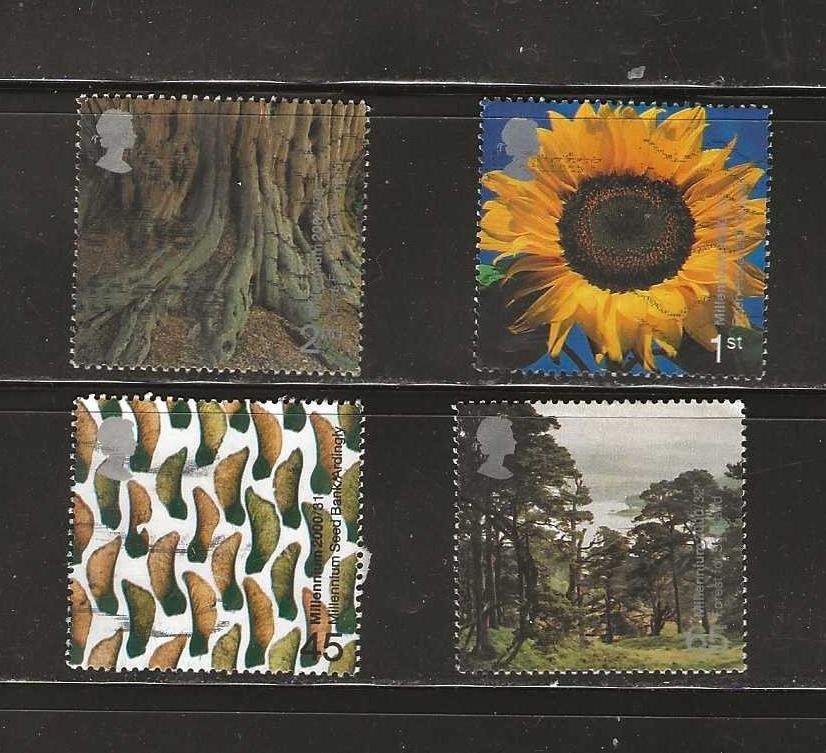 2000 COMMEMORATIVES SET, TREE AND LEAF ISSUE, USED 030226