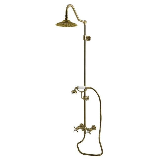 Kingston Brass CCK3663BEX Essex Wall Mount Rain Drop Shower System with Hand ...